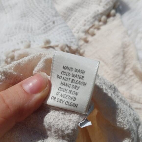 Adiva Size Extra Small XS Light Cream White Crochet Boho Retro Festival Texture - Picture 2 of 10